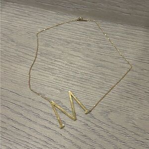 Gold Initial 'M' Necklace